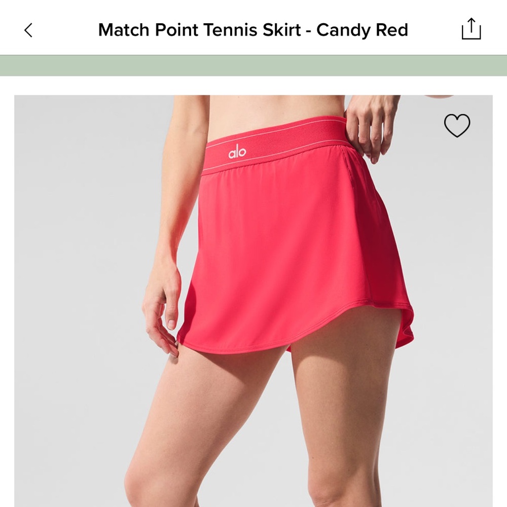 ALO Yoga Candy Red Match Point Tennis Skirt